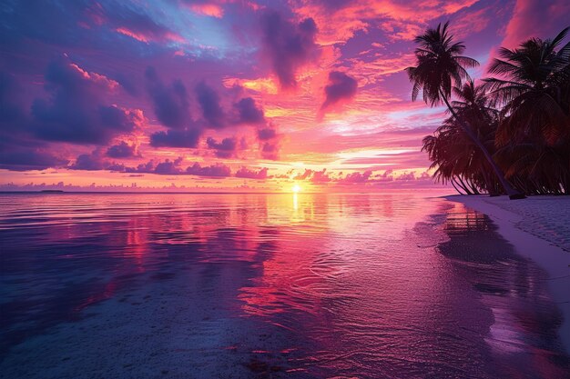 Foto strand bei sonnenuntergang