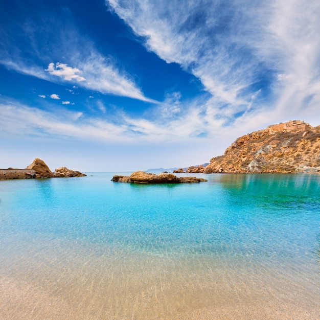 Strand Cartagena Cala Cortina in Murcia Spanien