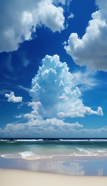 Strand Hintergrund Himmel und WolkenGenerative AI