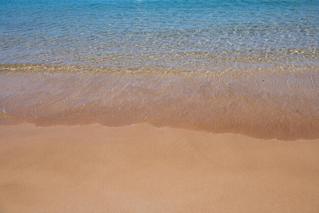 Strand Hintergrund ruhige schöne Meereswelle am Sandstrand Meerblick vom tropischen Meeresstrand