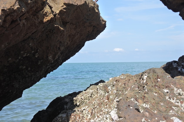 Strand Meer Himmel Rock