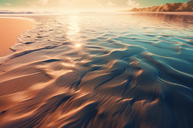 Strand Meer Sonnenuntergang Generieren Sie Ai