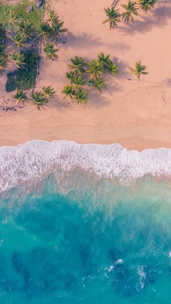 Strand mit blauem Wasser gemacht