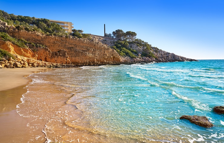 Foto strand von cala penya tallada salou in tarragona