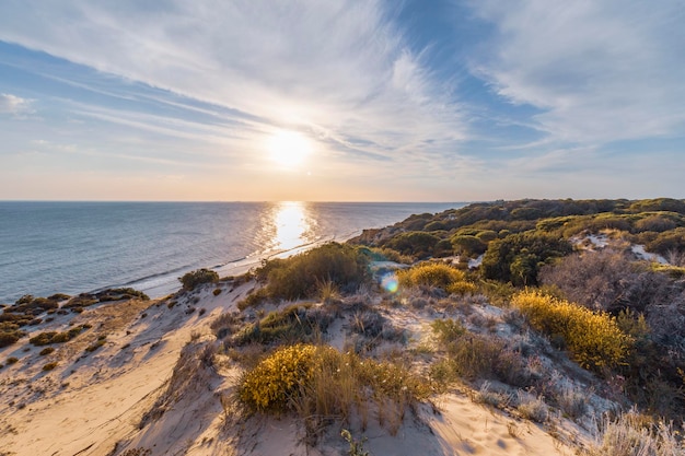 Strand von Mazagon in der Provinz Huelva Spanien Einer der schönsten Strände Spaniens