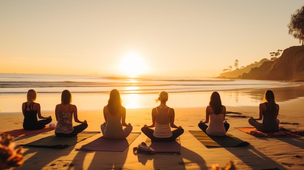 Strand-Yoga-Kurse bei Sonnenaufgang