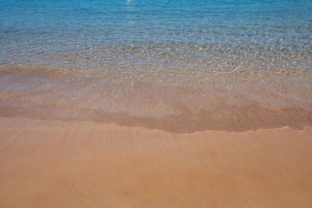 Strandhintergrund ruhige schöne ozeanwelle auf sandstrand meerblick vom tropischen meerstrand