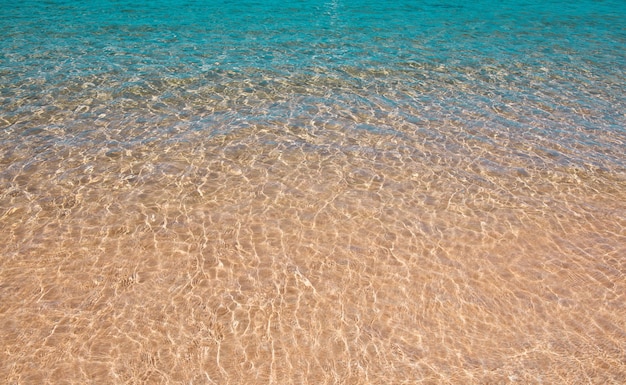 Strandhintergrund ruhige schöne ozeanwelle auf sandstrand meerblick vom tropischen meerstrand