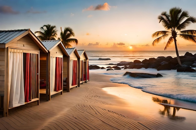 Strandhütten am Strand