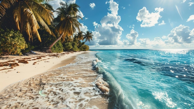 Strandlandschaft mit Sand und Kokospalmen