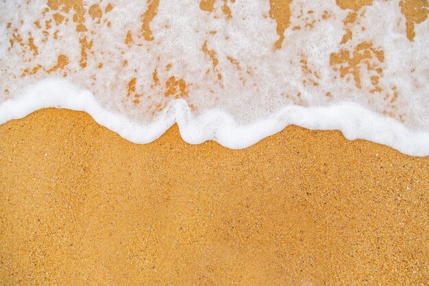 Strandsand und Seeküstenlinie, Draufsicht des Hintergrundes