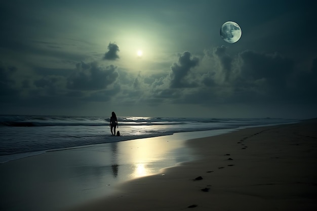 Strandspaziergang im Mondschein, Meerestierfotografie