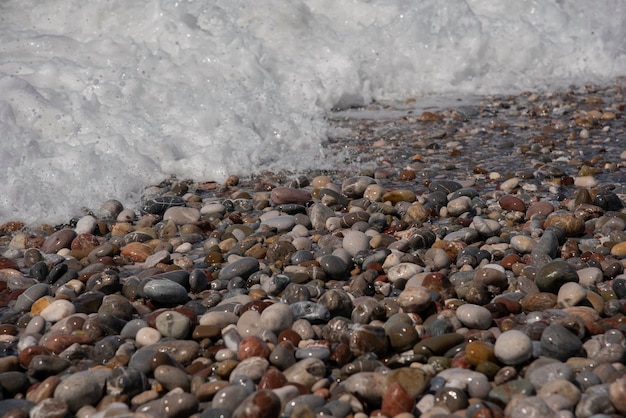 Strandsteine wellen Nahaufnahme, Feiertage, heißer Sommer