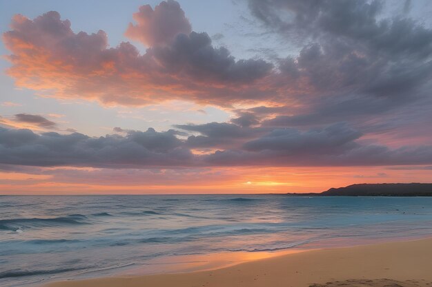 Foto strandszene kurz vor sonnenaufgang