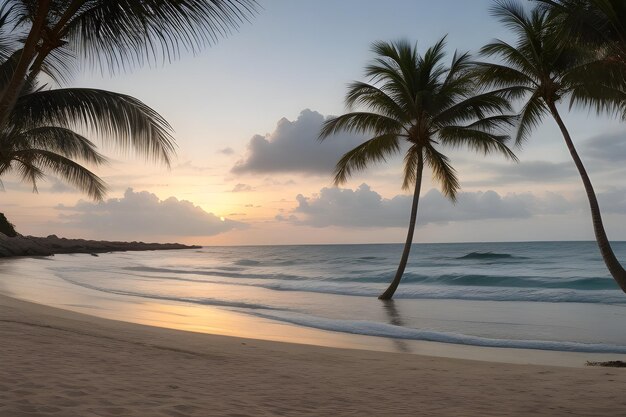 Foto strandszene kurz vor sonnenaufgang