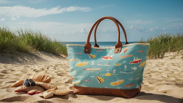 Strandtasche am Sandstrand