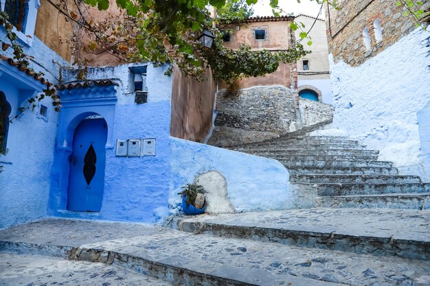 Straße in Chefchaouen Marokko