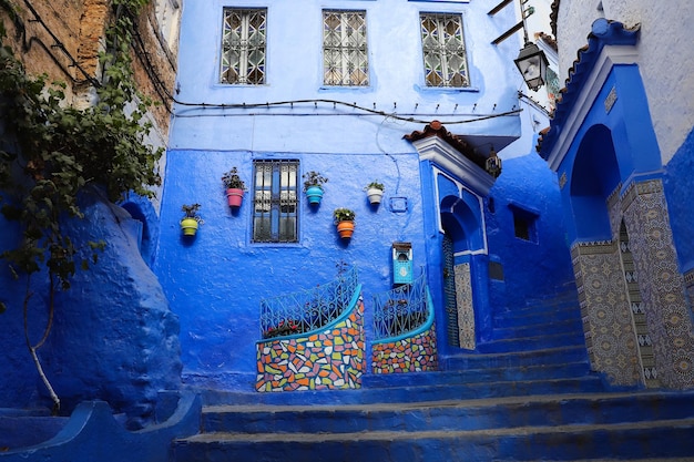 Straße in Chefchaouen Marokko