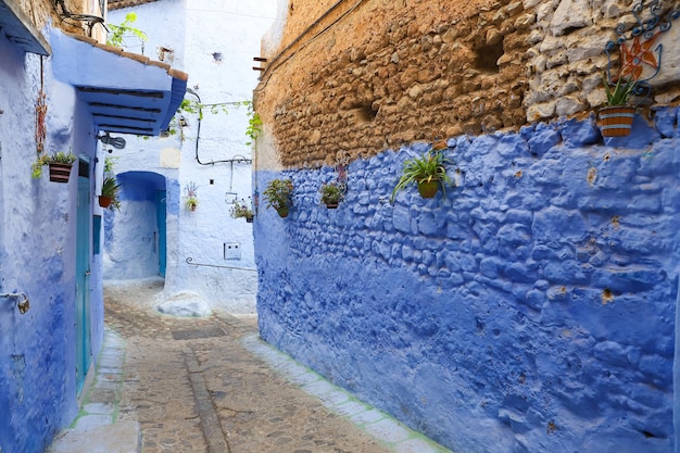 Straße in Chefchaouen Marokko