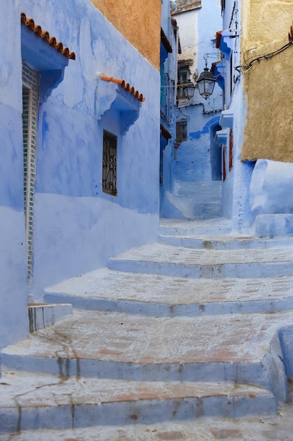 Straße in Chefchaouen Marokko