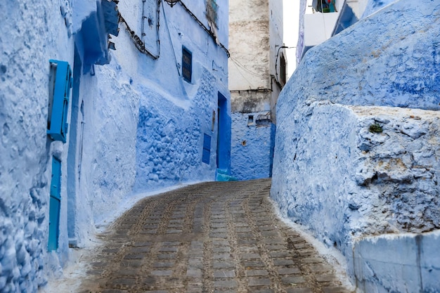 Straße in Chefchaouen Marokko