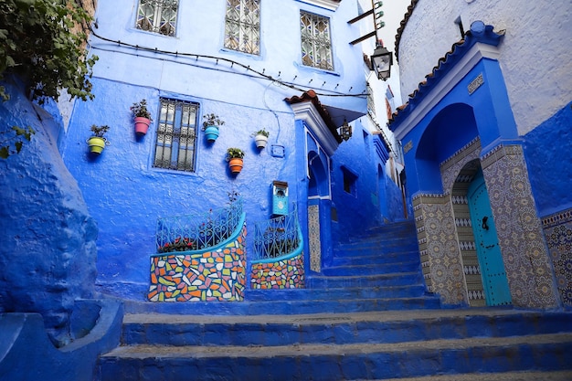 Straße in Chefchaouen Marokko