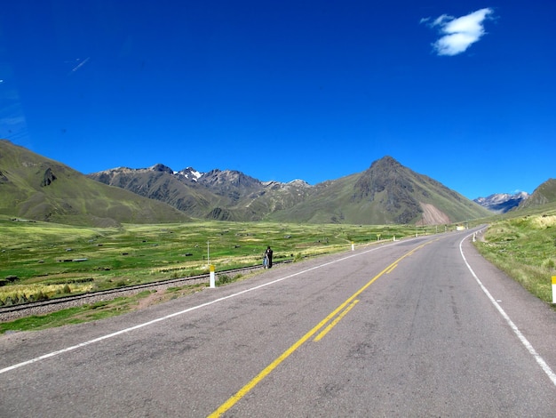 Straße in den Anden Altiplano Peru