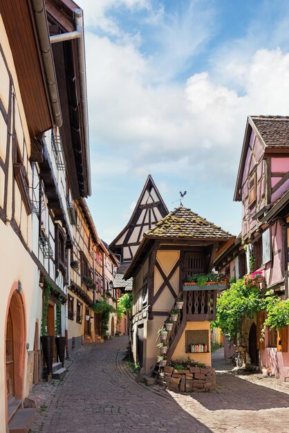 Straße in der Gemeinde Eguisheim Frankreich