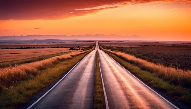 Straße verschwindet am Horizont