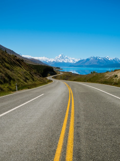 Straße zum Mount Cook, Neuseeland