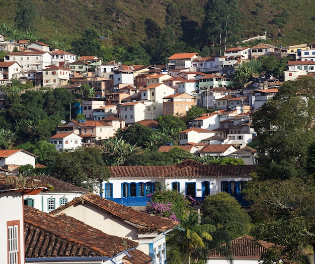 Straßen der berühmten historischen Stadt Ouro Preto, Minas Gerais, Brasilien