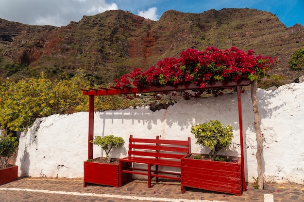 Straßen im Dorf Agulo im Norden von La Gomera im Sommer auf den Kanarischen Inseln