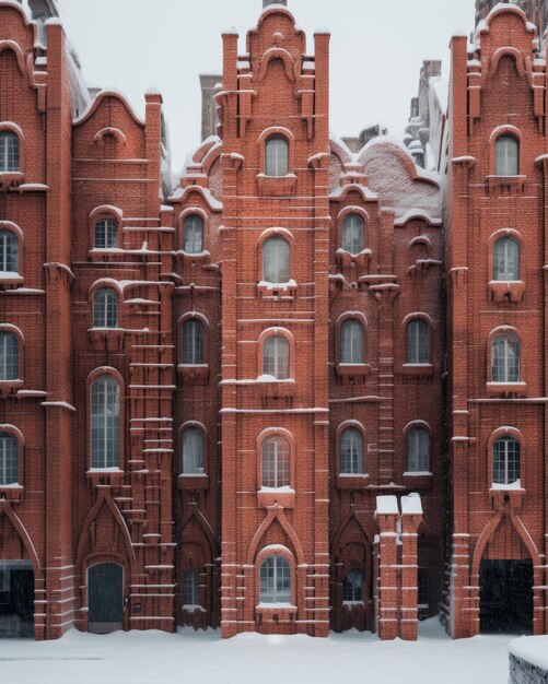 Straßen mit alter Architektur aus roten Ziegeln