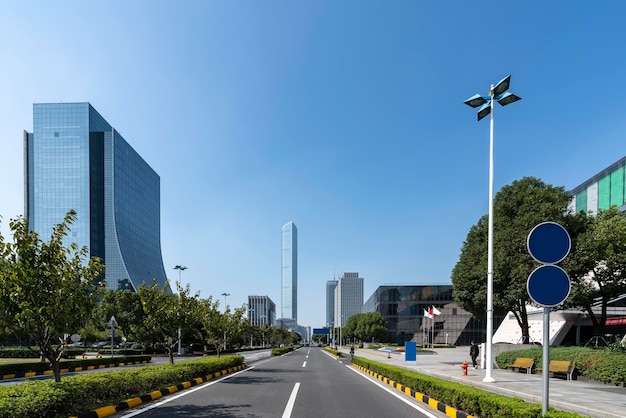 Straßenansicht des Finanzviertels von Suzhou