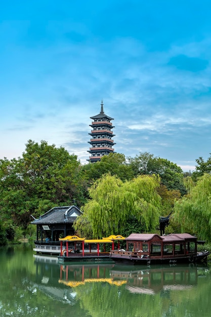 Straßenansicht von alten Gebäuden in Taizhou