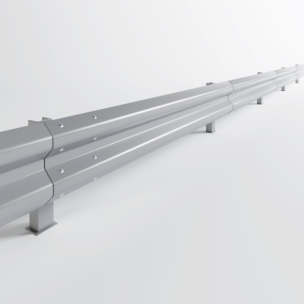 Straßenbarriere aus Metall Barriere zum Schutz und zur Kontrolle 3D-Rendering