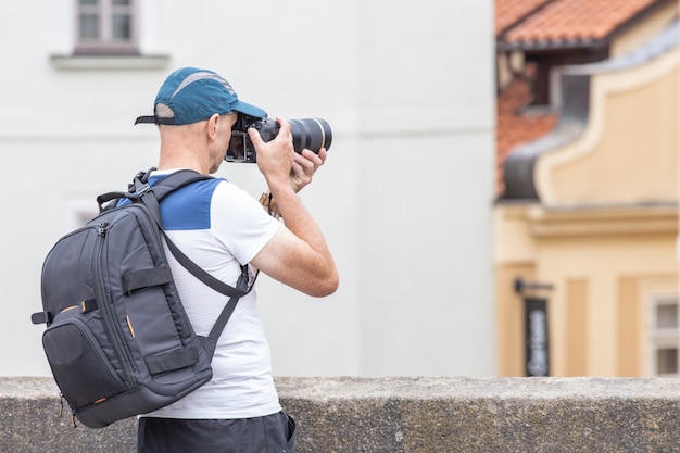 Straßenfotograf Journalist Rucksack