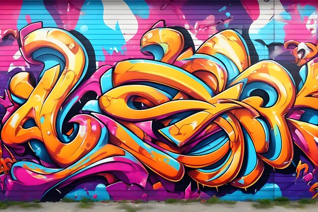 Straßengraffiti-Hintergrund Straßengraffiti-Wandpapier Graffiti-Muster Graffiti Wandhintergrund Graffiti Straßenkunst Graffiti Malerei auf Straßenwand KI Generativ