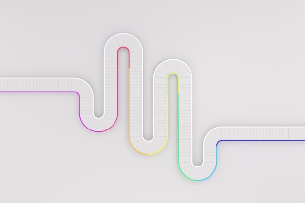 Straßenkarte Zeitleiste Infografik Vorlage Reise Konzept Kreuzung 3D-Rendering