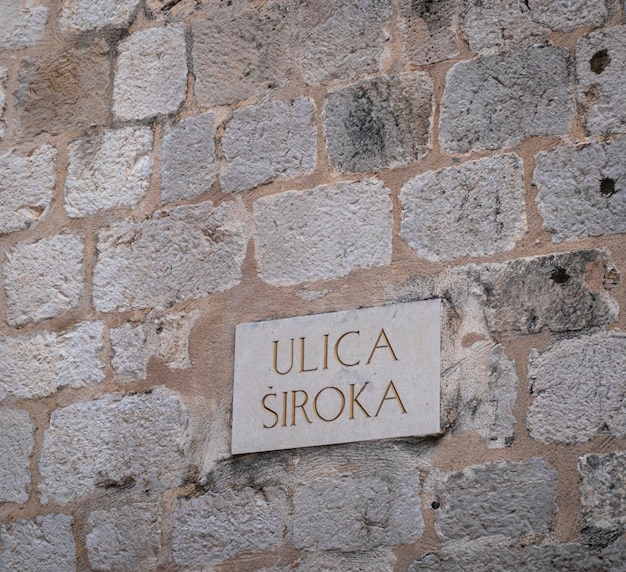 Straßenschild Dubrovnik Altstadt Kroatien