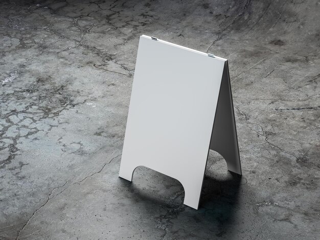 Straßenschild Stand Outdoor Mockup auf Betonboden 3D-Rendering