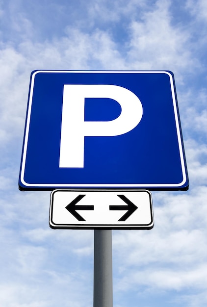 Foto straßenzeichen für einen parkplatz