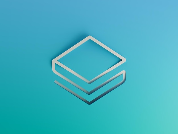 Stratis Crypto Simple Minimal Modern Corporate Gradiente Ilustración 3D Fondo