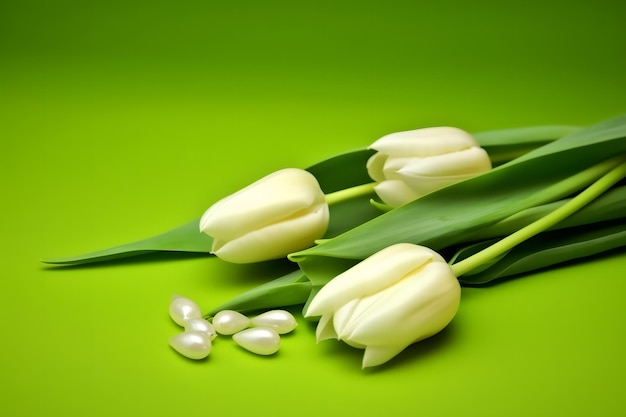 Strauß frischer weißer Tulpen, neuronales Netzwerk, generiert