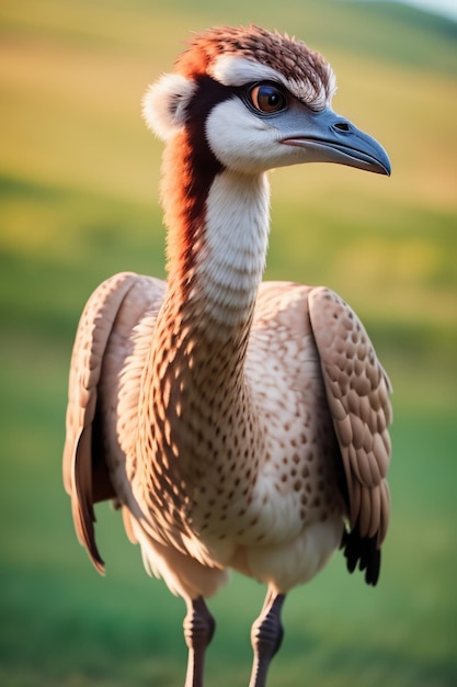 Strauß, großer Vogel, Tier, Tapeten, Hintergrundillustration, starker Körper, der mit hoher Geschwindigkeit läuft