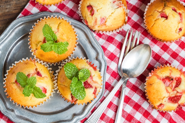 Foto strawberry muffin