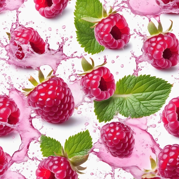 Strawberry Splash auf weißem Hintergrund rendert mit KI generiert