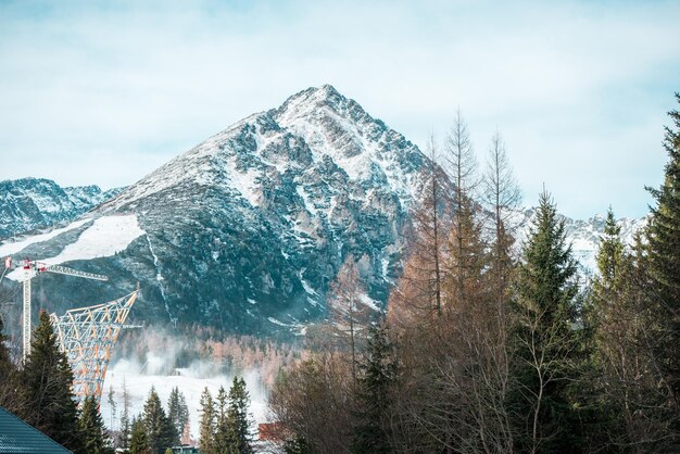 Strbske pleso (estación de esquí del lago Strbske en invierno con zona de nieve High Tatras.