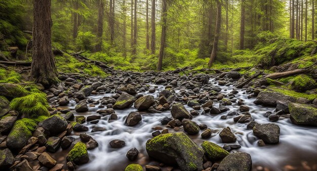 Stream in der Wald-KI-Generation