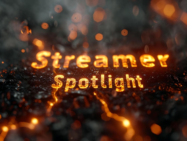 Streamer Spotlight Texto com efeito de spotlight Professional S Decoração criativa Live Stream fundo